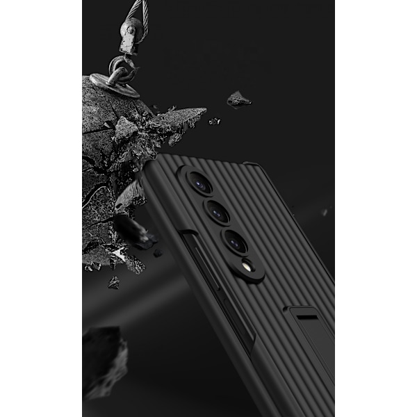 Fodral för Samsung Galaxy Z Fold 4 med magnetiskt gångjärnsskydd, inbyggt skärmskydd och justerbart stativ, stöttåligt skydd