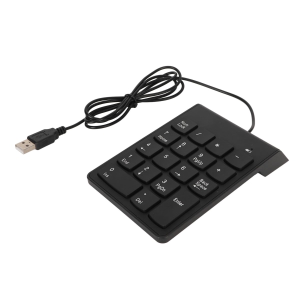 Kablet numerisk tastatur Sort USB-tilslutning 18 taster Stikket numerisk tastatur til bankkontorspil