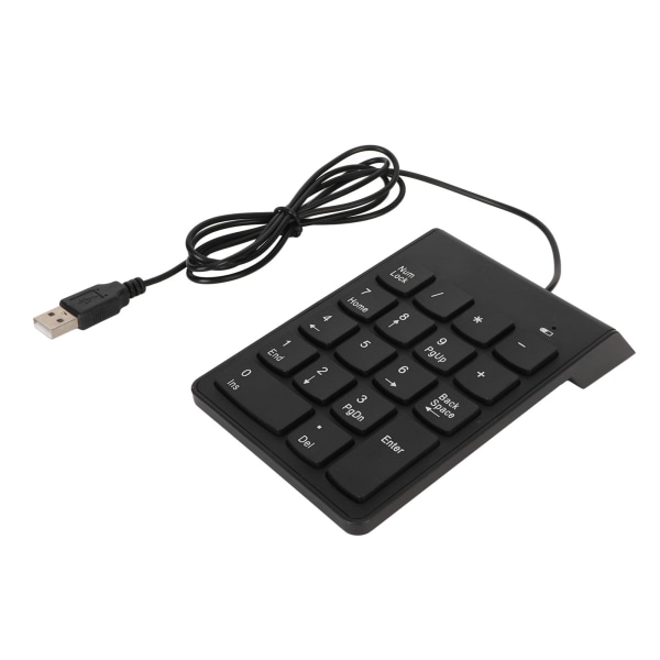 Kablet nummerplade Sort USB-forbindelse 18 taster Stille Plug and Play Udjævnende numerisk tastatur til bankkontorspil