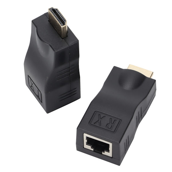 Signal Adapter Svart RJ45 till HighDefinition Multimedia Interface Överföringsförlängare