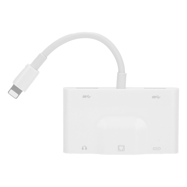 RJ45 5 i 1 USB Hub Dockningsstation OTG Ethernet-konverter 3,5 mm ljudkontakt Adapter