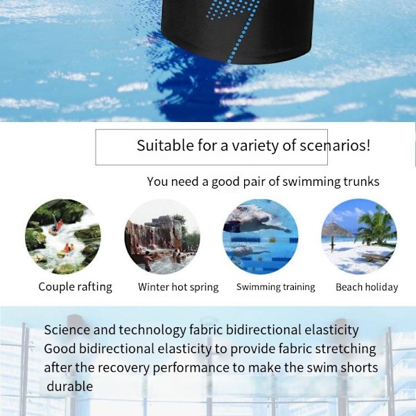 Miesten uimahousut löysät miesten plus-koon uimahousut konservatiiviset urheilun pikakuiva uimahousut ulkomaankaupan allas Sapphire Blue 3XL
