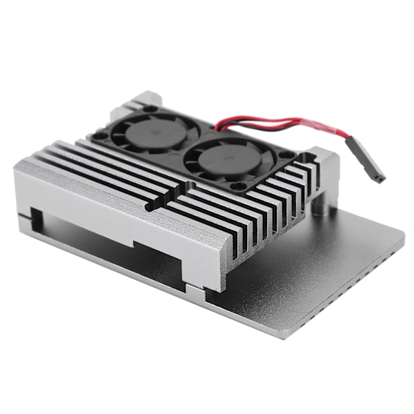 Aluminiumlegeringsskal för Raspberry Pi 4b, skyddande låda, kylflänskit med fläkt
