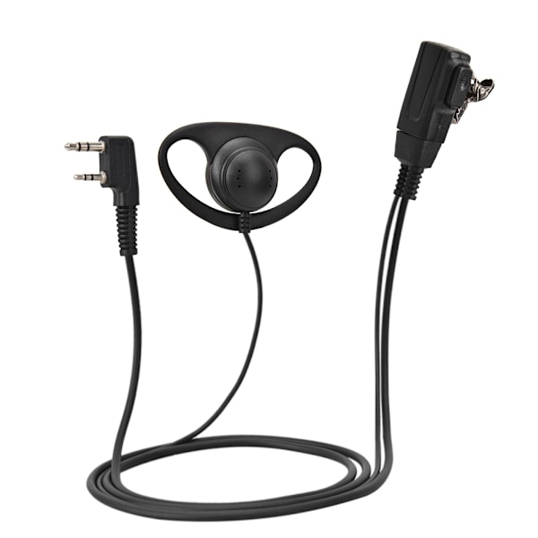 K-hode PTT-øretelefon D-type ørekrok-headset for Walkie Talkie toveis radio
