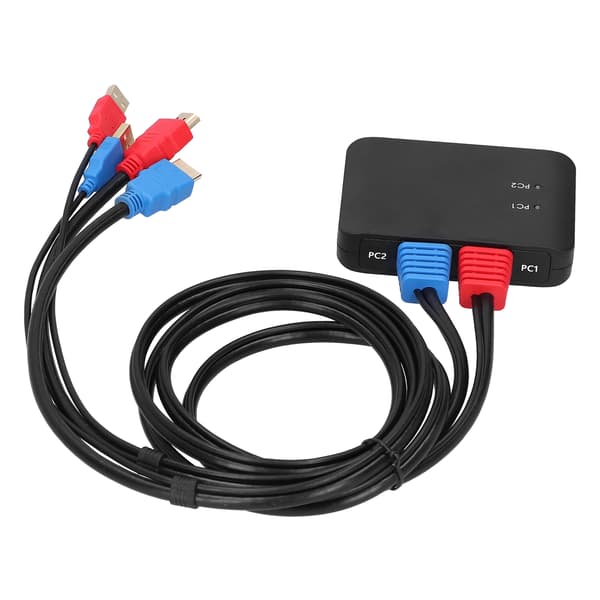 2-portars HDMI KVM-switch med kablar 4K 60Hz HDMI-switchbox för Windows/IOS/OS X/Linux