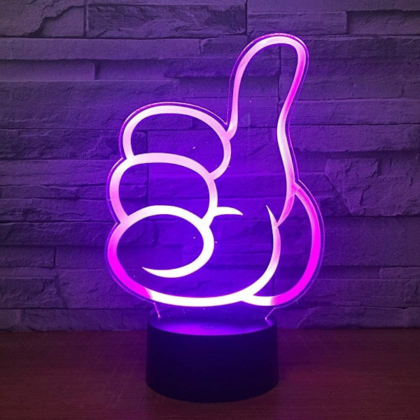 3D Upeat Gestures -kaukosäädin 16 Värillinen Yövalo Illuusio Akryyli LED Pöytä Yöpöydän Lamppu Lasten Makuuhuoneen Työpöydän Koriste Syntymäpäivälahja Leikki