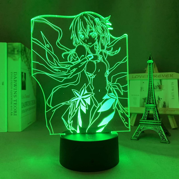 3D Lampe Guilty Crown Inori Yuzuriha for Soverom Dekorativ Nattlys Bursdagsgave Rom Bord Led Lys Anime Guilty Crown