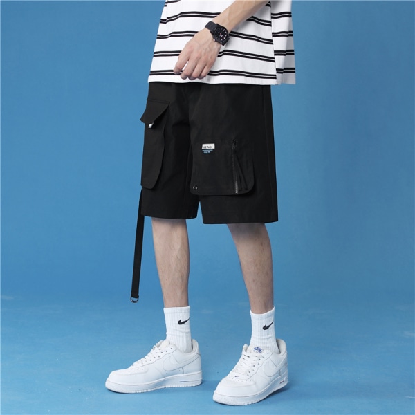 Sommer Casual Fashion Tooling Store Lomme Mænds Shorts Casual Løs Fashionabelt Tøj High-end Tøj Black 2XL