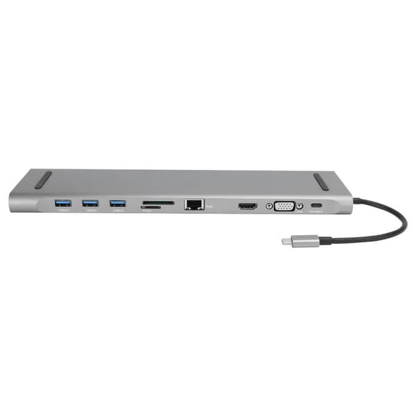 TypeC Hub 10 i 1 USB-adapter, bærbar multifunksjonell konverterdokkingsstasjon