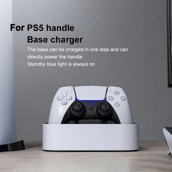 Trådløs controller til PS5-spil, dobbelt opladningsstation med LED-indikator til Playstation5-controller, PS5-tilbehør