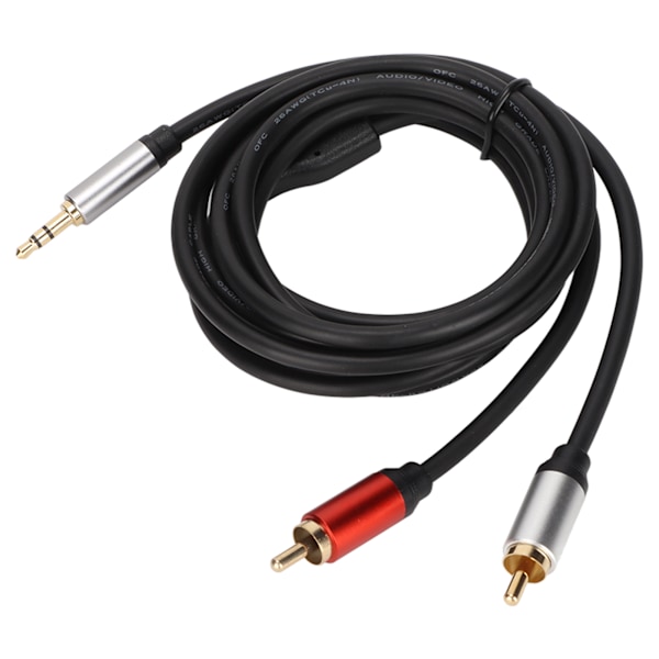 3,5 mm til 2RCA-kabel hann til hann HiFi stereo gullbelagt lydsplitterkabel for telefon MP3 høyttaler TV