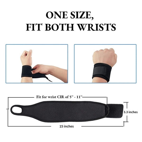 2 Pack Adjustable Sport Wrist Brace, Wrist Support, Wrist Wrap, Wrist Strap, Hand Support, Carpal Tunnel Brace Compatible