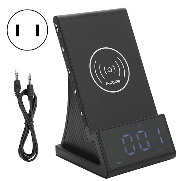 X7 Bluetooth 5.0 Speaker Alarm Clock Mobile Phone Stand Wireless Charging 110‑240VUS