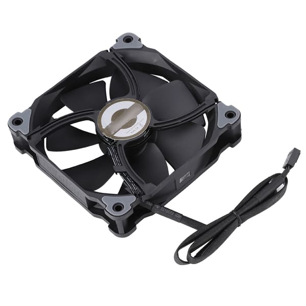 120MP Høj Vindtryk 12 cm Chassis Kold Køleventilator 4pin Temperaturstyring Sort