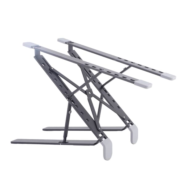 Justerbar bærbar computer stand dobbelt foldbar bærbar computer skrivebordsstativ aluminium pc riser til varmeafledning sort
