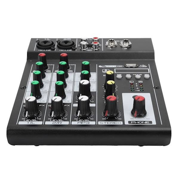 Bærbar 4-kanals BT-miksekonsol Digital lydmikser Indbygget Reverb-effekt