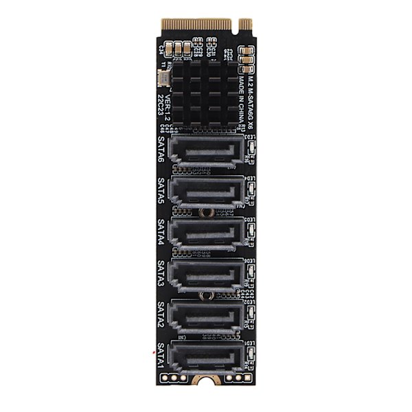 PCIE3.0 til SATA3.0 Adapterkort M.2 M EKY ASM1166 Chip Plug and Play 6 Porter M.2 til SATA3.0 Utvidelseskort