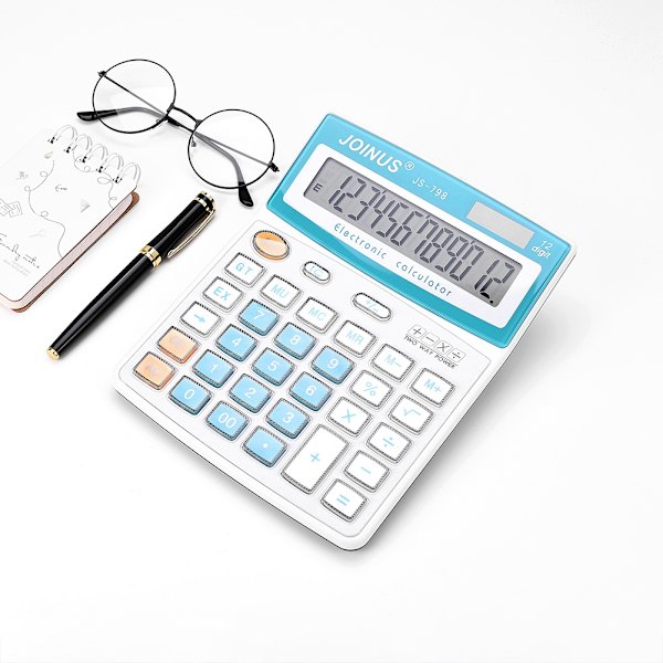 JS-798 Student Handheld Function Calculator Portable Electronic Calculator School Office (Blå)