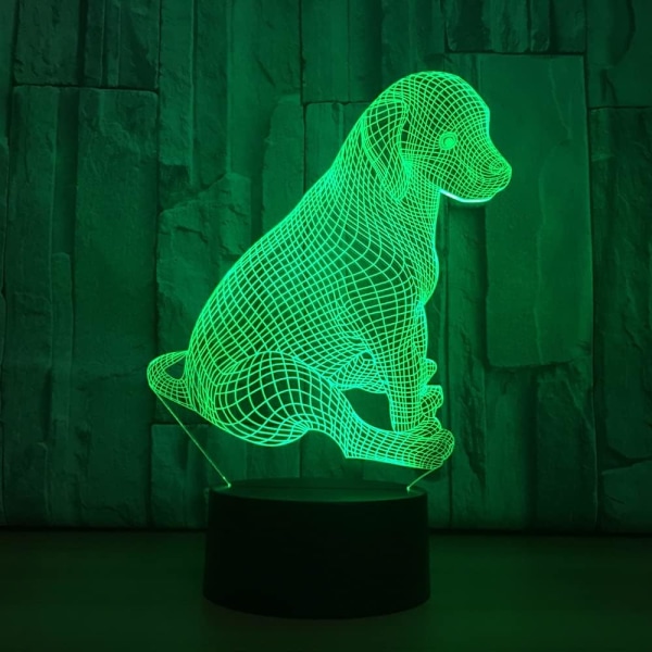Ihana söpö koira värikäs 3D-näköinen kosketus pöytälamppu Led akryylilamppu luova energiansäästöinen valo kodin sisustukseen loma-lahja
