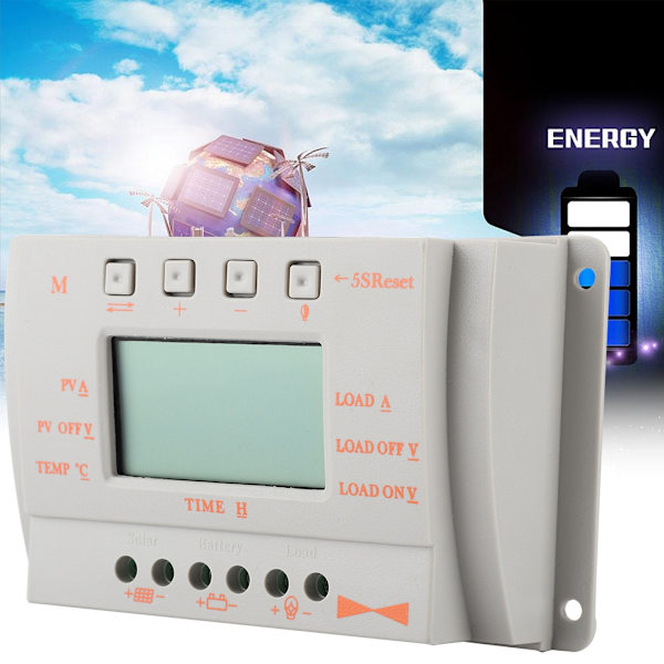 12V intelligent solcellsladdningsregulator MPPT solcellsladdningsregulator med LCD-display (20A)