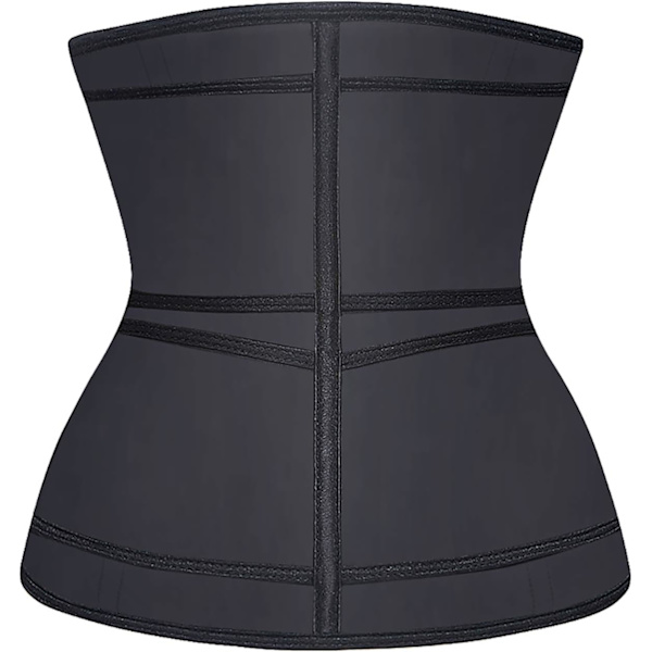 Taljetræner til kvinder Latex Underbust JSculpt Dobbelt træningsbælte Workout Sport Girdle C-black (Double Straps) M