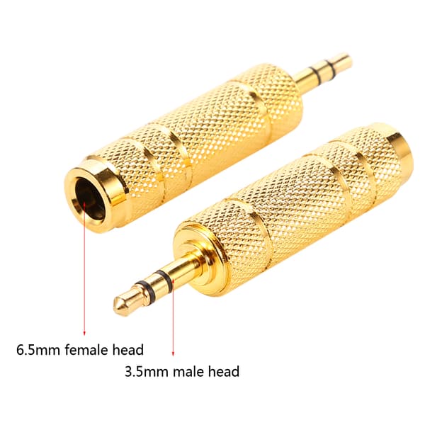 5 stk. 3,5 mm han til 6,5 mm hun stik jackstikadapter til bærbar computer