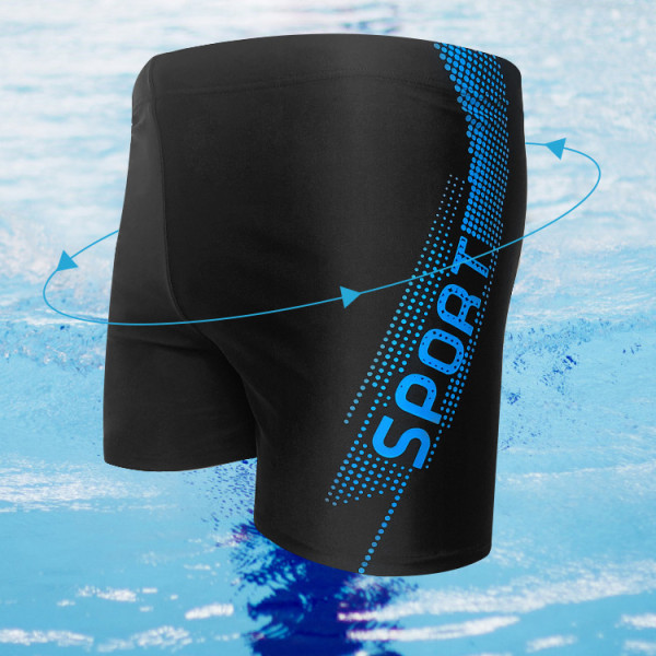Herre Svømmebukser Løs Herre Plus Størrelse Svømmebukser Konservativ Sports Hurtigtørrende Svømmebukser Udenrigshandel Pool Light Blue XL
