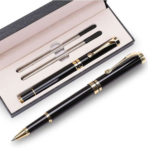 Best Ball Pen Gift Set for Men & Women Professional Executive Office Nice BallPens Classy Gift Box Ballpoint Black Refill Line width 0.5mm