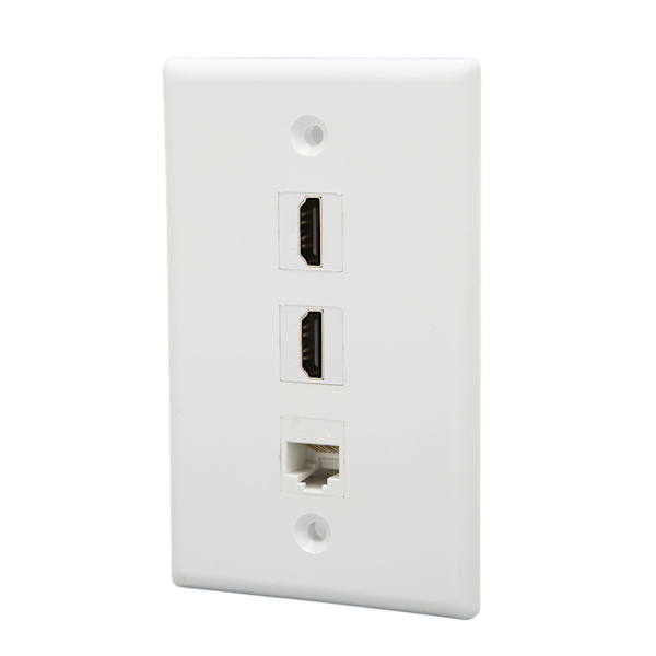 2 Port 4K HD Multimedia Interface Ethernet Veggplate Loddefri 1 Port Cat6 Keystone Veggplate for HDTV Projektor