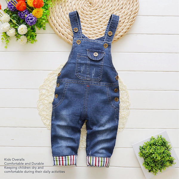 Barn Overaller Justerbara Söt Baby Flick Pojke Barn Jumpsuits för Utomhus Semester Resa Skola Blå 110cm/43.31in