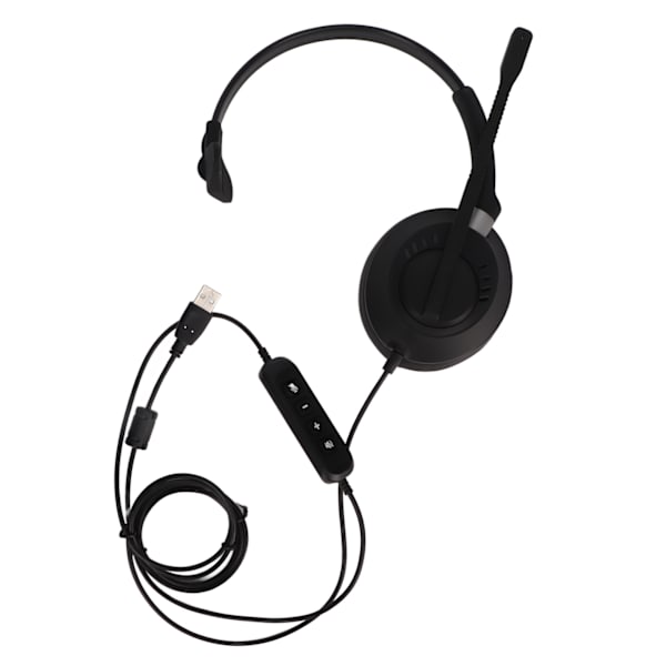 Telefonheadset Professionell HD Brusreducering USB-kontakt Volymjustering Monoaural Kundtjänstheadset