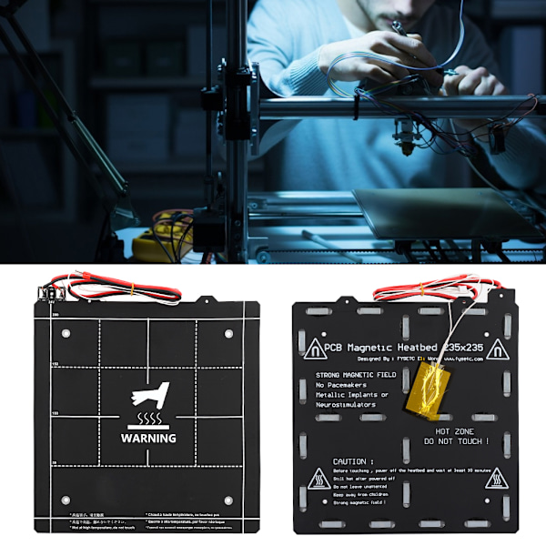 3D-skrivare magnetisk uppvärmd säng svart bra värmeledningsförmåga varm säng 235x235mm 24V