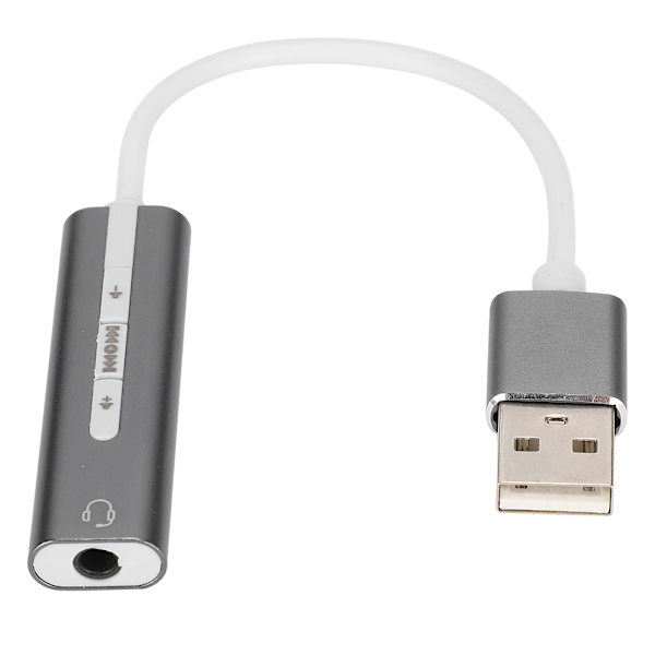 USB-lydkort i aluminiumlegering, ekstern datamaskinlydkort for alle datamaskiner 7.1 Stereo