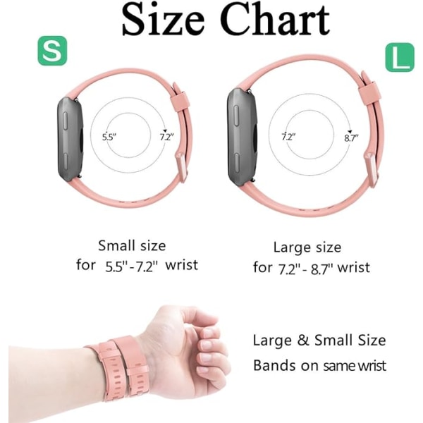 Smartklokkeremmen er kompatibel med Fitbit versa Smartwatch, versa 2 og versa Lite se klokker for kvinner og menn（Peach-S）