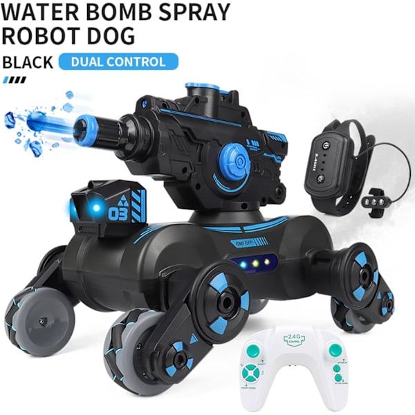 RC-tempputyylikko, joka ampuu vesiluoteja, eleohjattava kauko-ohjattava tankki 360 asteen pyörityksellä, suihkulla, 2,4 GHz:n 4WD RC-autot, joissa on 2 akkua lapsille