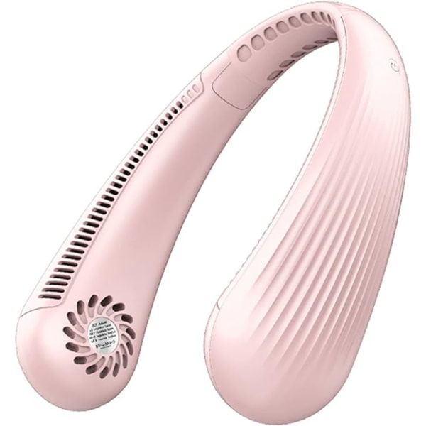 USB-halsventilator Håndfri personlig lazy nakkebøjleventilator, bærbar genopladelig mini bærbar sportsventilator, 3-hastigheds køleventilator pink