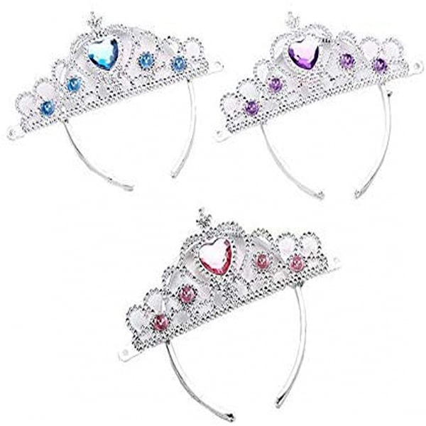 Klänning upp tiara krona set prinsessa kostymfest accessoarer för barn/flicka/barn (alla rosa), 6-pack
