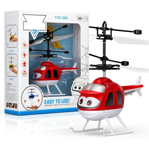 Fjärrstyrd Mini RC Helikopter RC Flygplan Elektriskt RC Flygplan Flygplansmodell Smart Sensor Krockbeständig Pojkflicka Leksak Flygplan Presenter Red