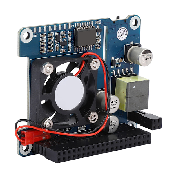 Expansionskort kylfläktmodul för Raspberry Pi 4b 3b POE Ethernet Power Onboard-fläkt