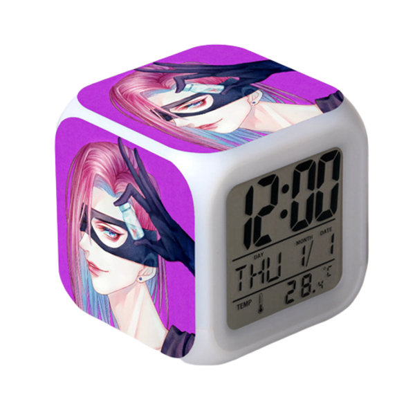 Wekity Anime Vekkerklokke Ett stykke LED Square Clock Digital vekkerklokke med tid, temperatur, alarm, dato