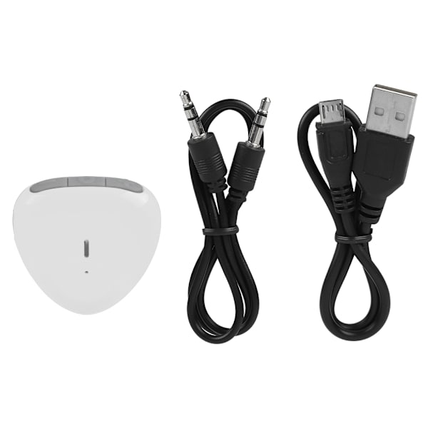 Mini trådløs hjerteformet Bluetooth lydmodtager kablet hovedtelefon lydadapter hvid