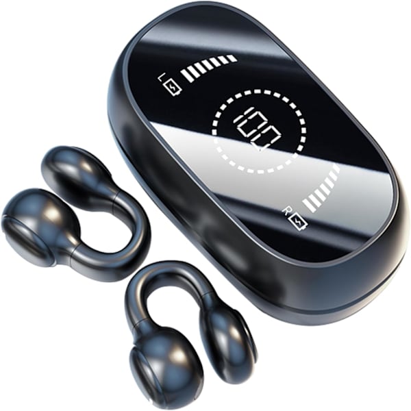 Bluetooth-langattomat avoimet korvanapit, luun johtamisen kuulokkeet, vedenpitävät, induktiokuulokkeet Black
