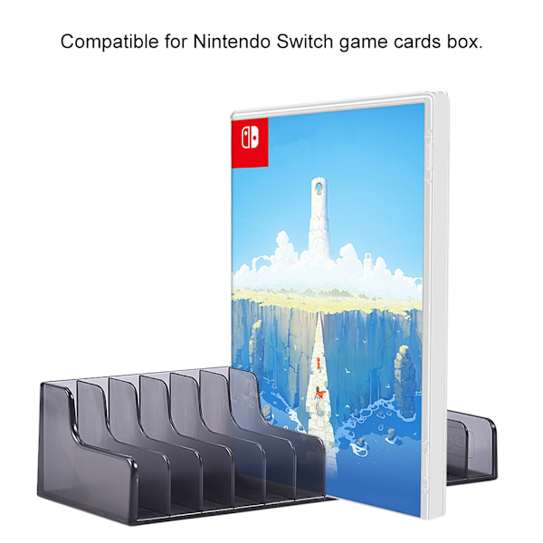 2 stk. ABS bærbar vertikal spilkassetteboks diskopbevaringsstativer til Nintendo Switch sort