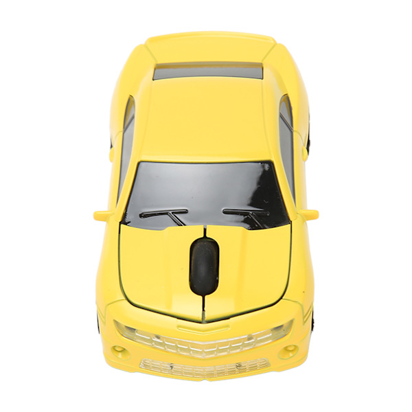 Race Car Trådlös Mus Sportbil Datormus 2.4 GHz LED-ljus 1600 DPI Optisk Sensor för OS X PC Gul