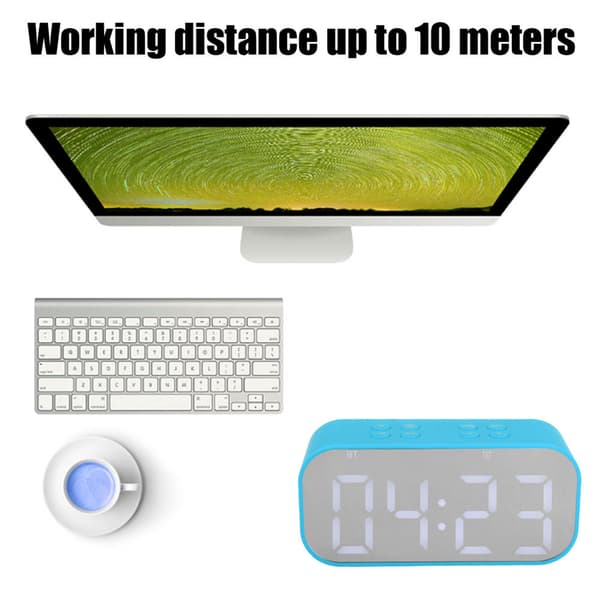 AEC Alarm Clock Speaker BT501 Utendørs Bluetooth Musikkhøyttaler Bluetooth5.0 Blå