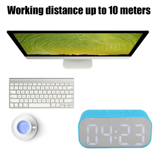 AEC Alarm Clock Speaker BT501 Utomhus Bluetooth Musikhögtalare Bluetooth5.0 Blå