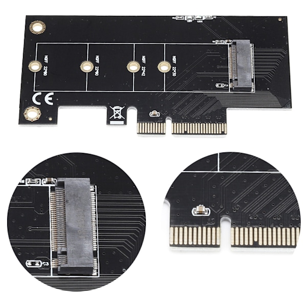 M.2 SSD till PCIE 4X datorutvidgningskort adapter för Windows/Linux/Mac OS