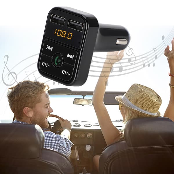 B2 MP3 Auton Bluetooth Handsfree -auton soitin FM-lähetin USB-lataus (musta)