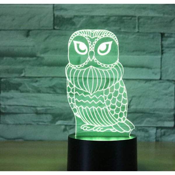 SUPERRUIDALON 3D Uggla Fjärrkontroll 16 Färger Nattlampor Illusion Akryl LED Bord Sänglampa Barn Sovrum Skrivbords Dekoration Födelsedagspresenter Leksak