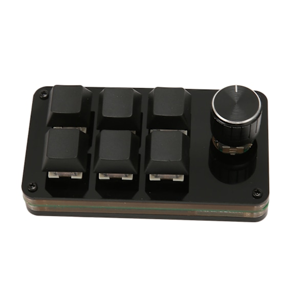 Mini 6-tangenters tangentbord med ratt, varm bytebar blå brytare mekaniskt tangentbord makro programmering tangentbord för arbete spel